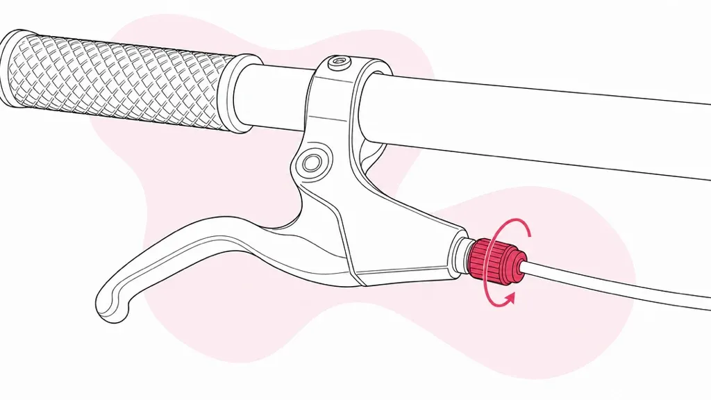 The barrel adjuster where the cable leaves the brake lever, turned anticlockwise